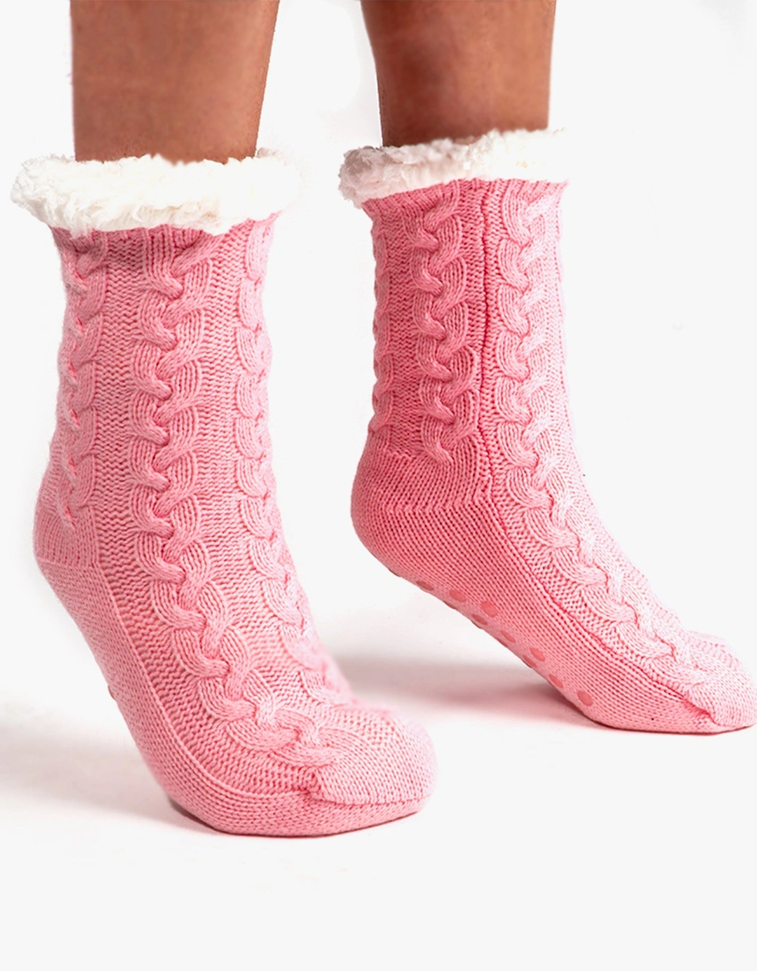 MELLOW Womens Slipper Socks Pink, 5 of 4