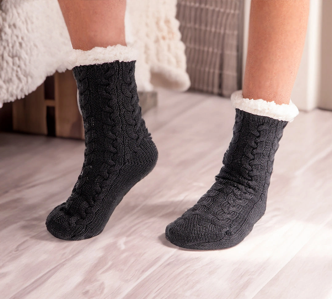 MELLOW Womens Slipper Socks Black