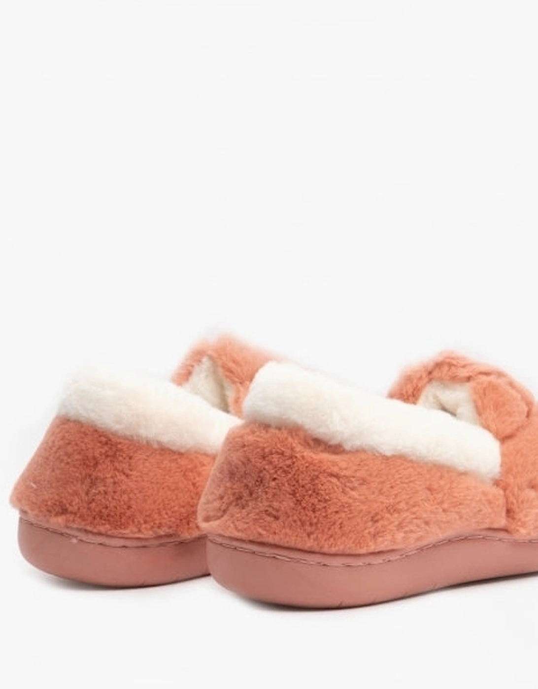 SHARON Womens Fluffy Full Slippers Mauve