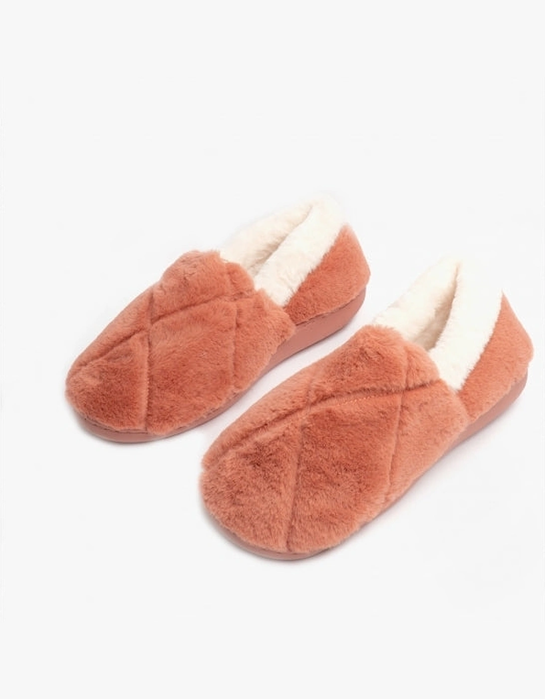 SHARON Womens Fluffy Full Slippers Mauve