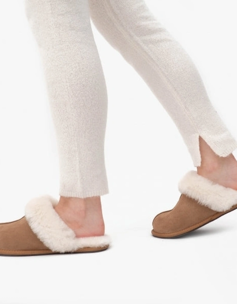 AYLA Womens Real Sheepskin Mule Slippers Chestnut