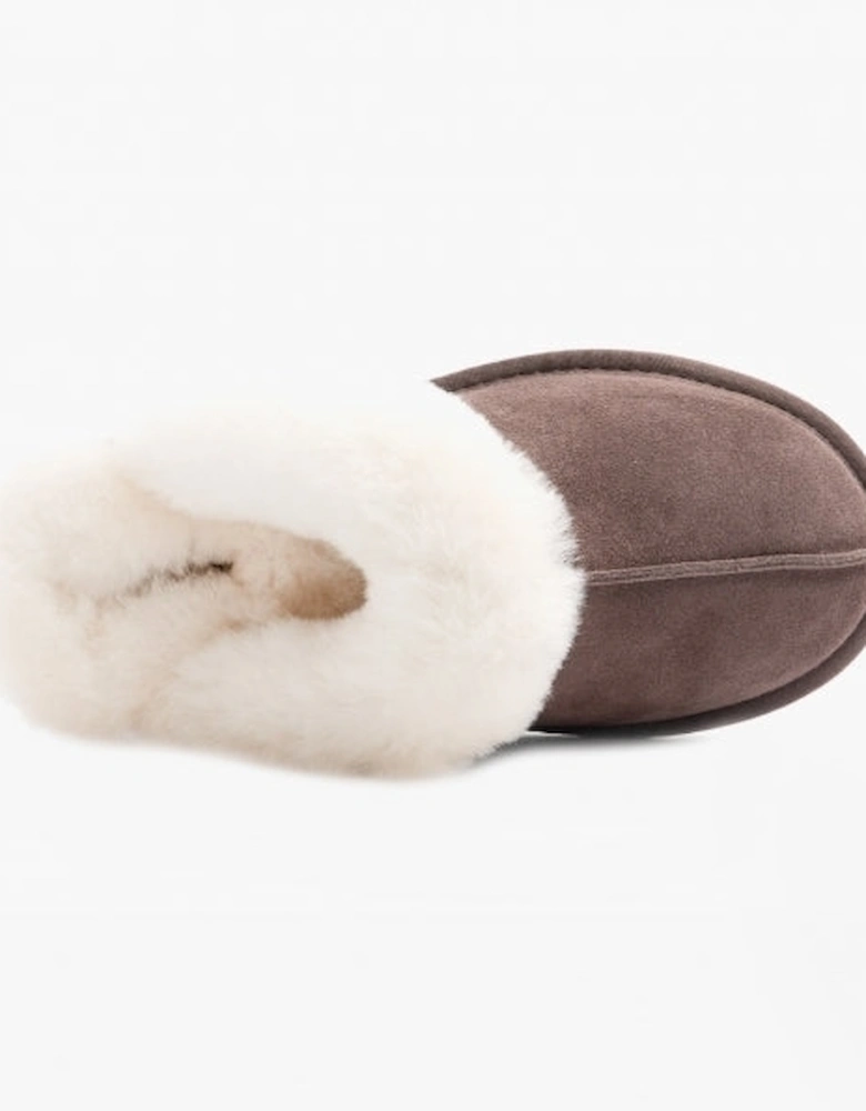 AYLA Womens Real Sheepskin Mule Slippers Espresso