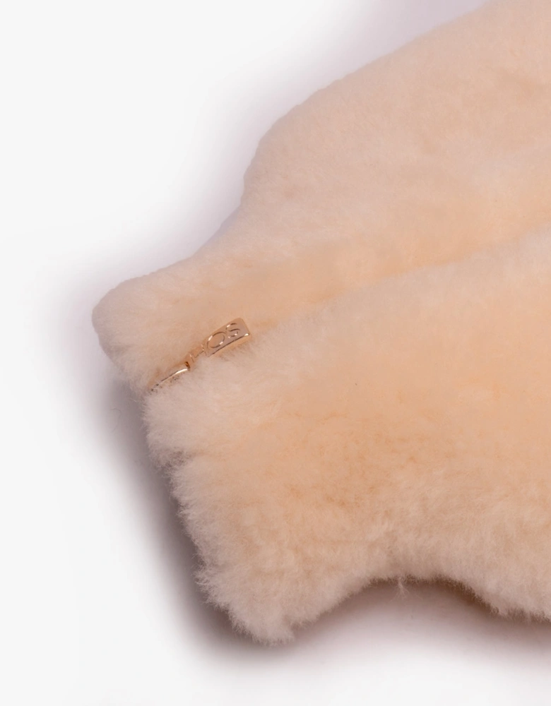 IRIS Sheepskin Hot Water Bottle Cream