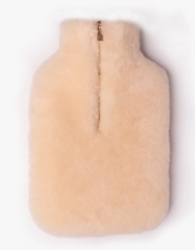 IRIS Sheepskin Hot Water Bottle Cream