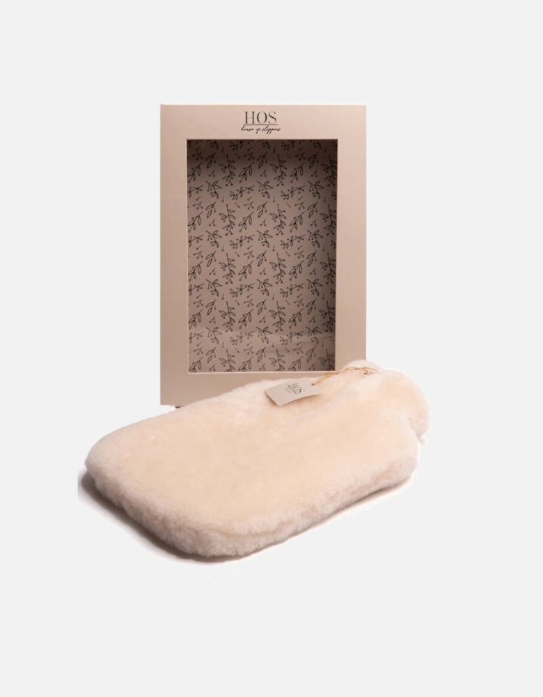 IRIS Sheepskin Hot Water Bottle Cream