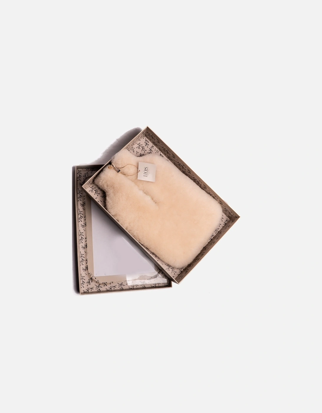 IRIS Sheepskin Hot Water Bottle Cream