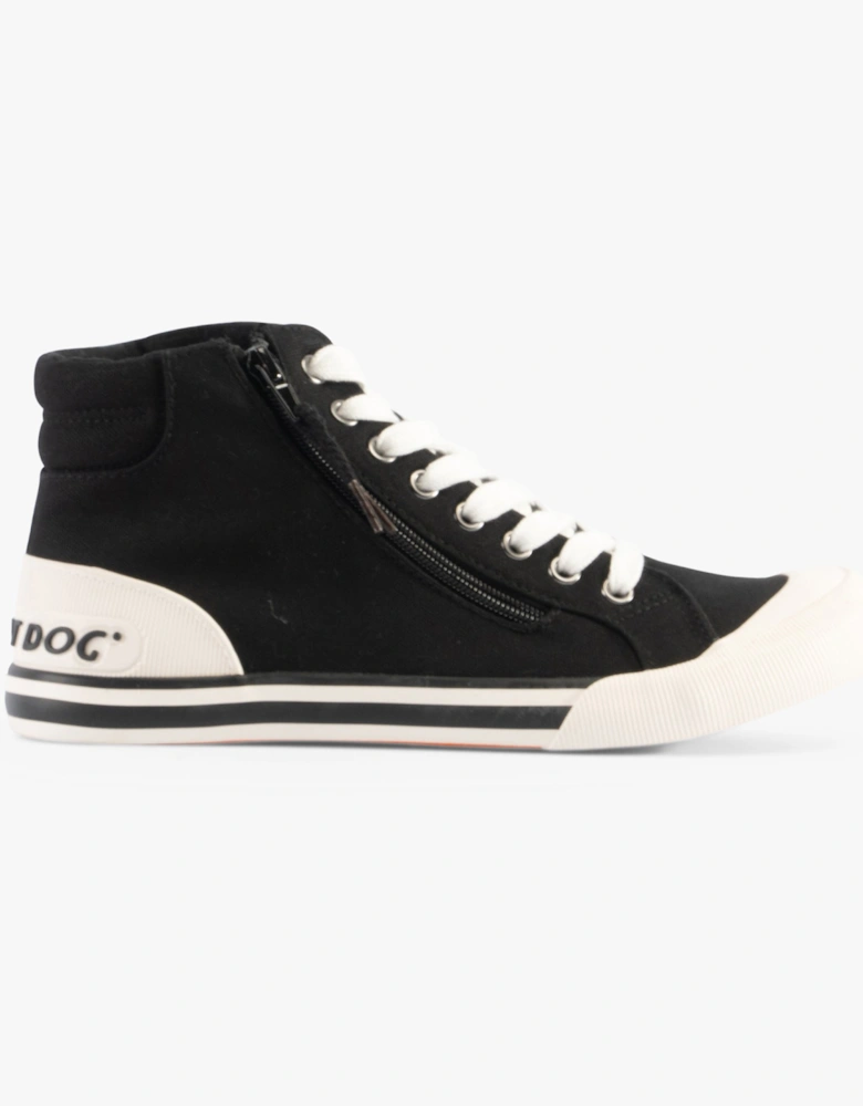 JAZZIN HI Womens Canvas Trainers Black