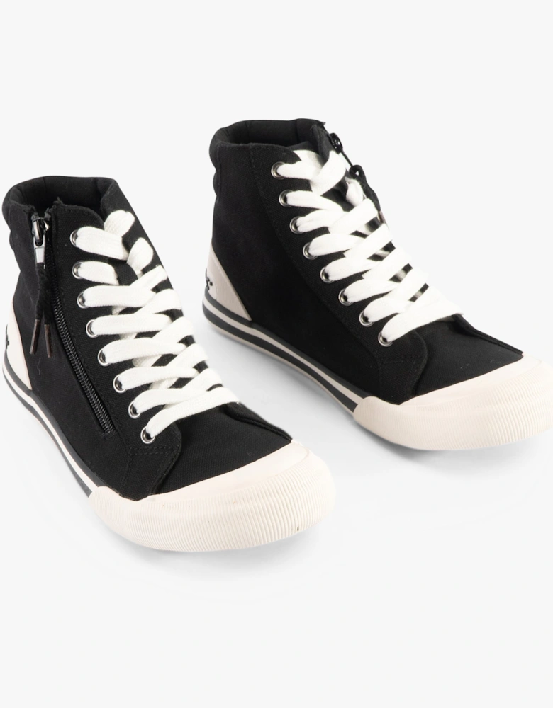 JAZZIN HI Womens Canvas Trainers Black