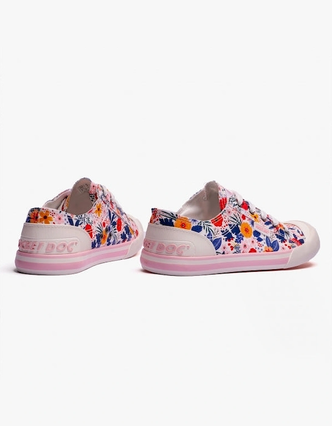 JAZZIN Womens Floral Trainers White Multi