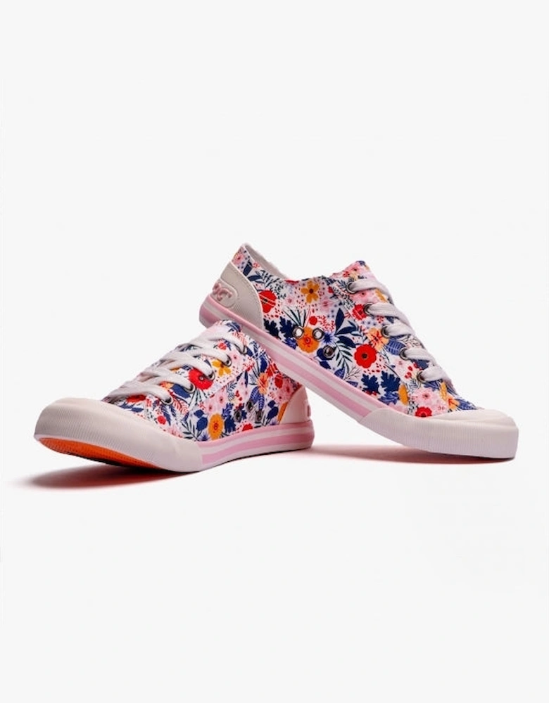 JAZZIN Womens Floral Trainers White Multi