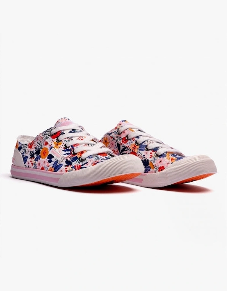 JAZZIN Womens Floral Trainers White Multi