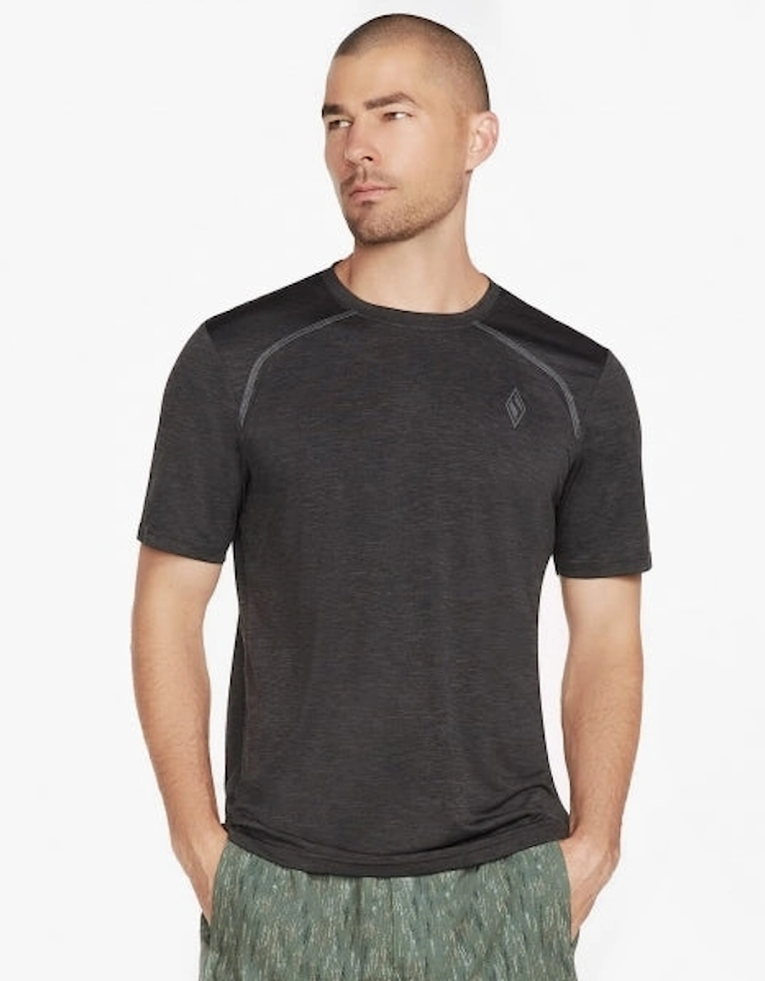 Men's Skechers M2TS209/Bkcc On The Road Mens T-Shirt Bold Black/Asphalt - Size, 38