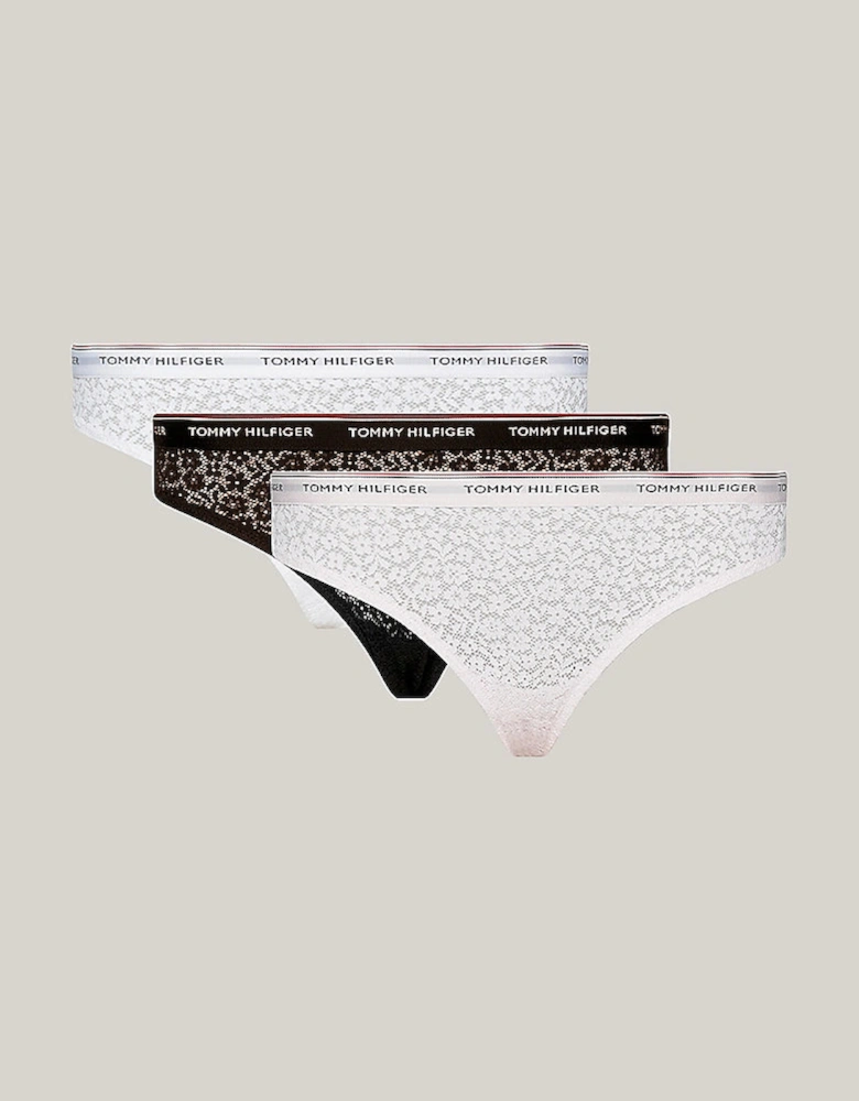 BIKINI LACE 3 Pack Womens Briefs Black/White/Light Pink