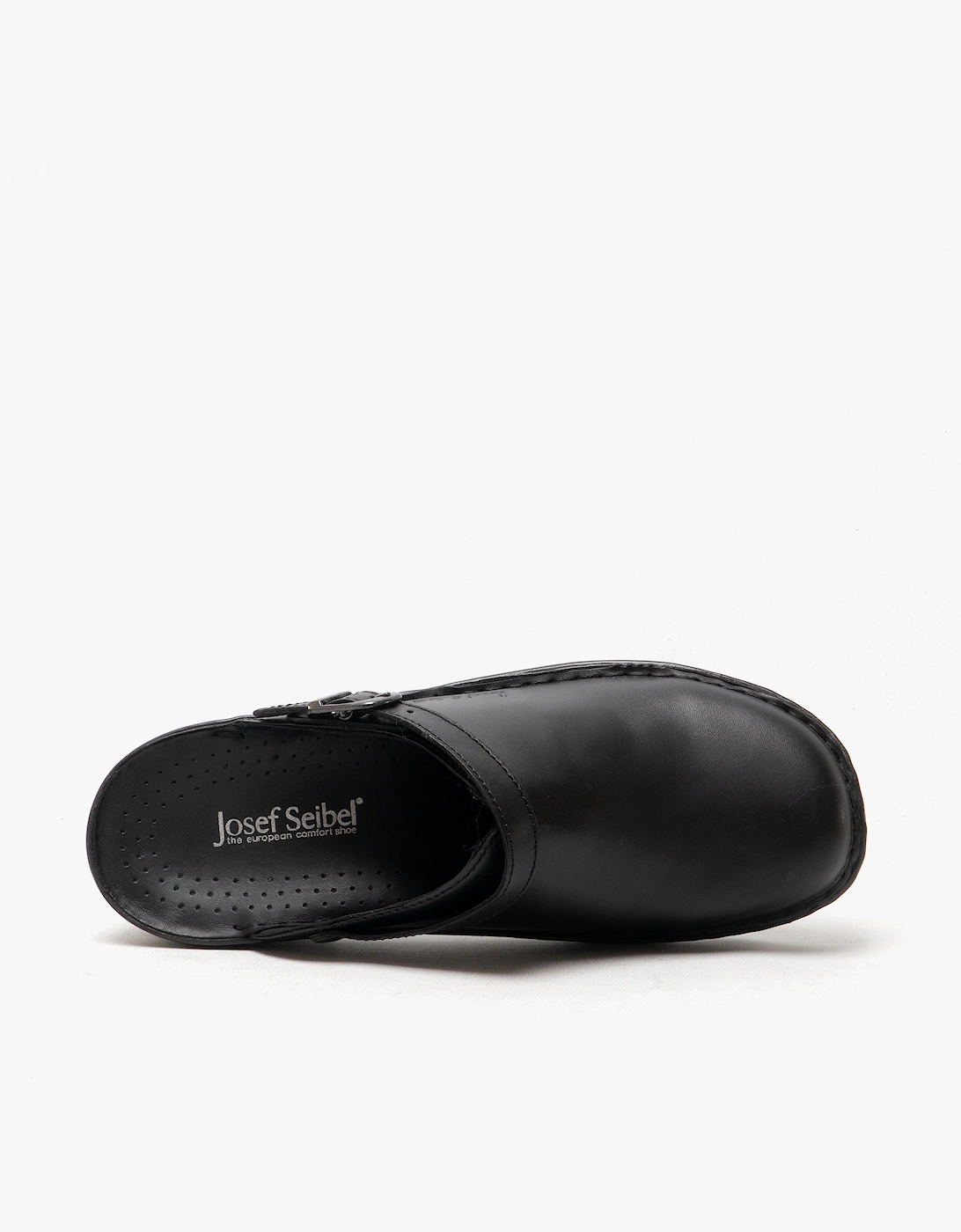 BETSY Womens Leather Mule Clogs Black