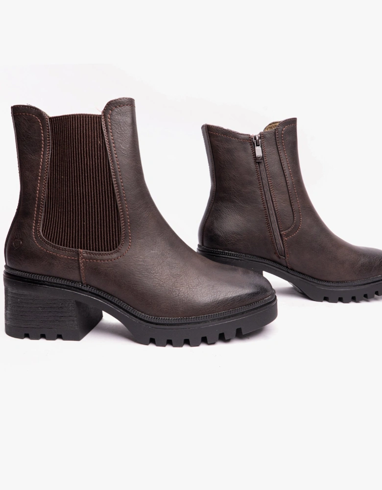 CLEMMY2 Womens Heeled Chelsea Boots Chocolate