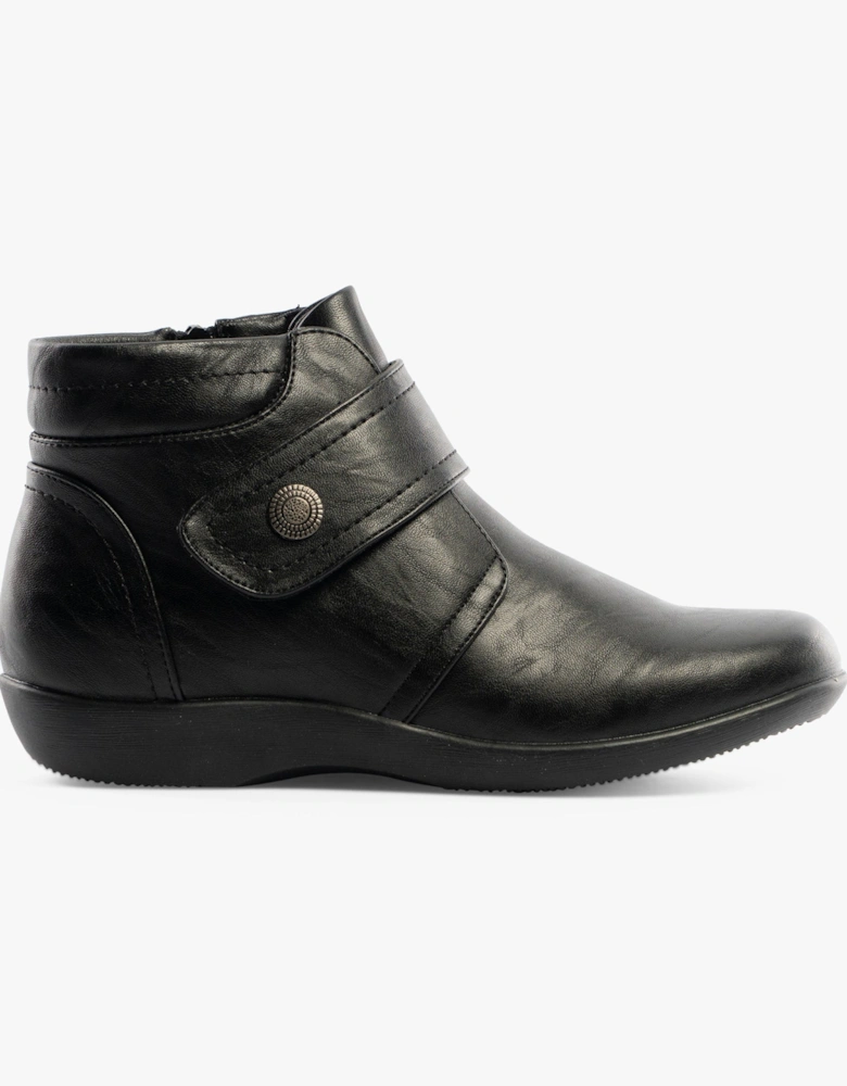 L444A Womens Touch Fasten Extra-Wide Boots Black