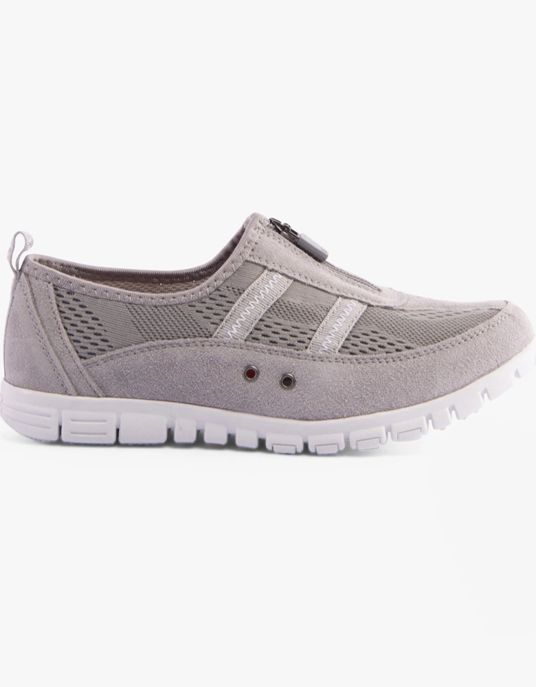 JAYNE Womens Suede Wide Fit Casual Shoes Grey