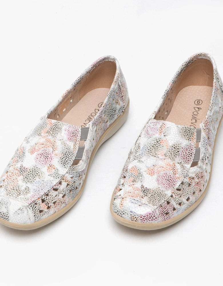 MARSHA Womens Cut-Out Slip-On Shoes Multi Floral