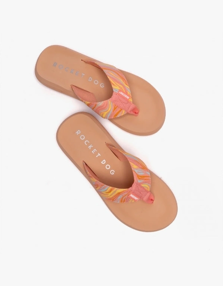 SPOTLIGHT Womens Flip-Flops Pink Multi