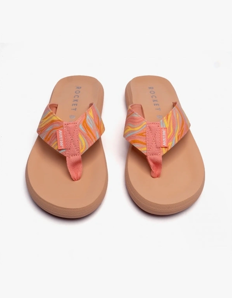 SPOTLIGHT Womens Flip-Flops Pink Multi