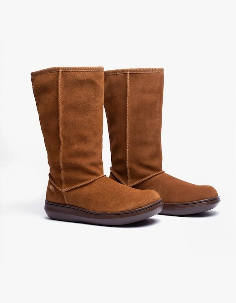 SUGAR DADDY Womens Suede Boots Chestnut