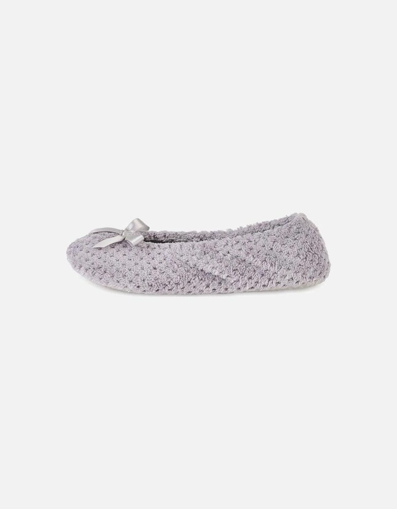 Isotoner POPCORN Womens Slippers Pale Grey