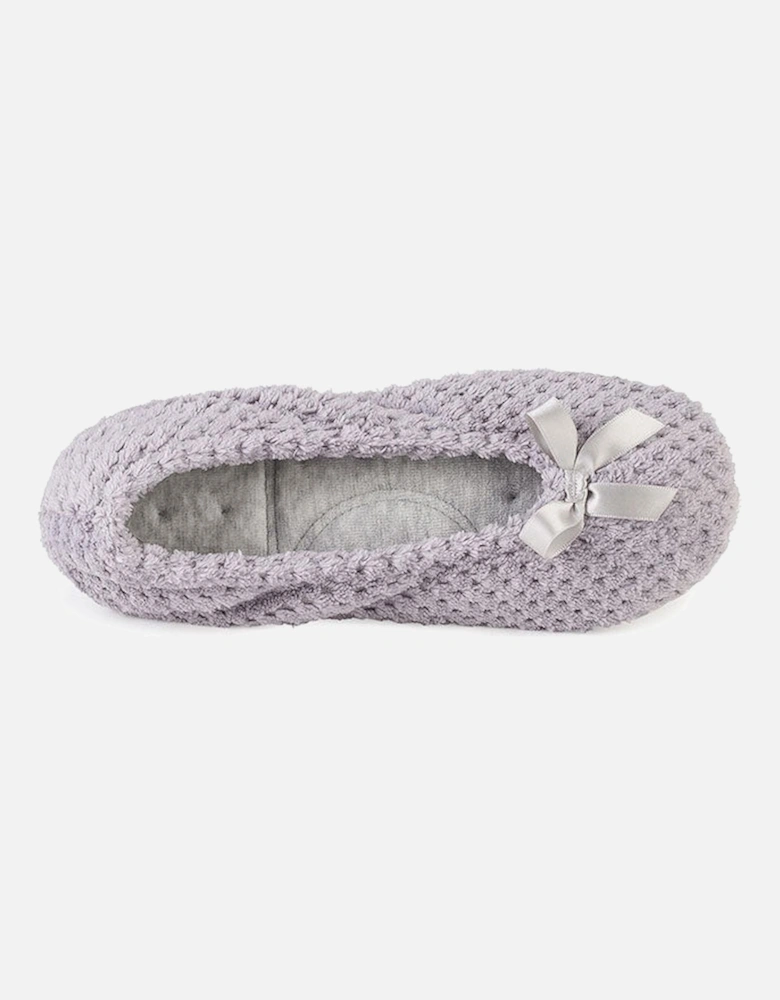 Isotoner POPCORN Womens Slippers Pale Grey