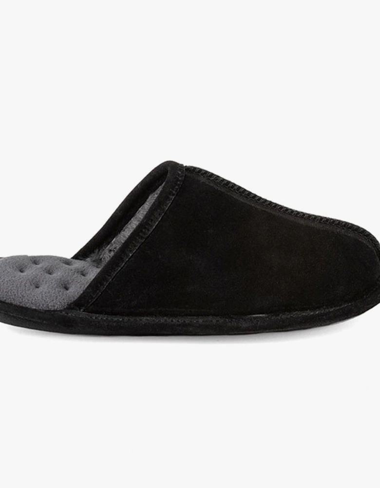 Isotoner Mens Memory Foam Mule Slippers Black