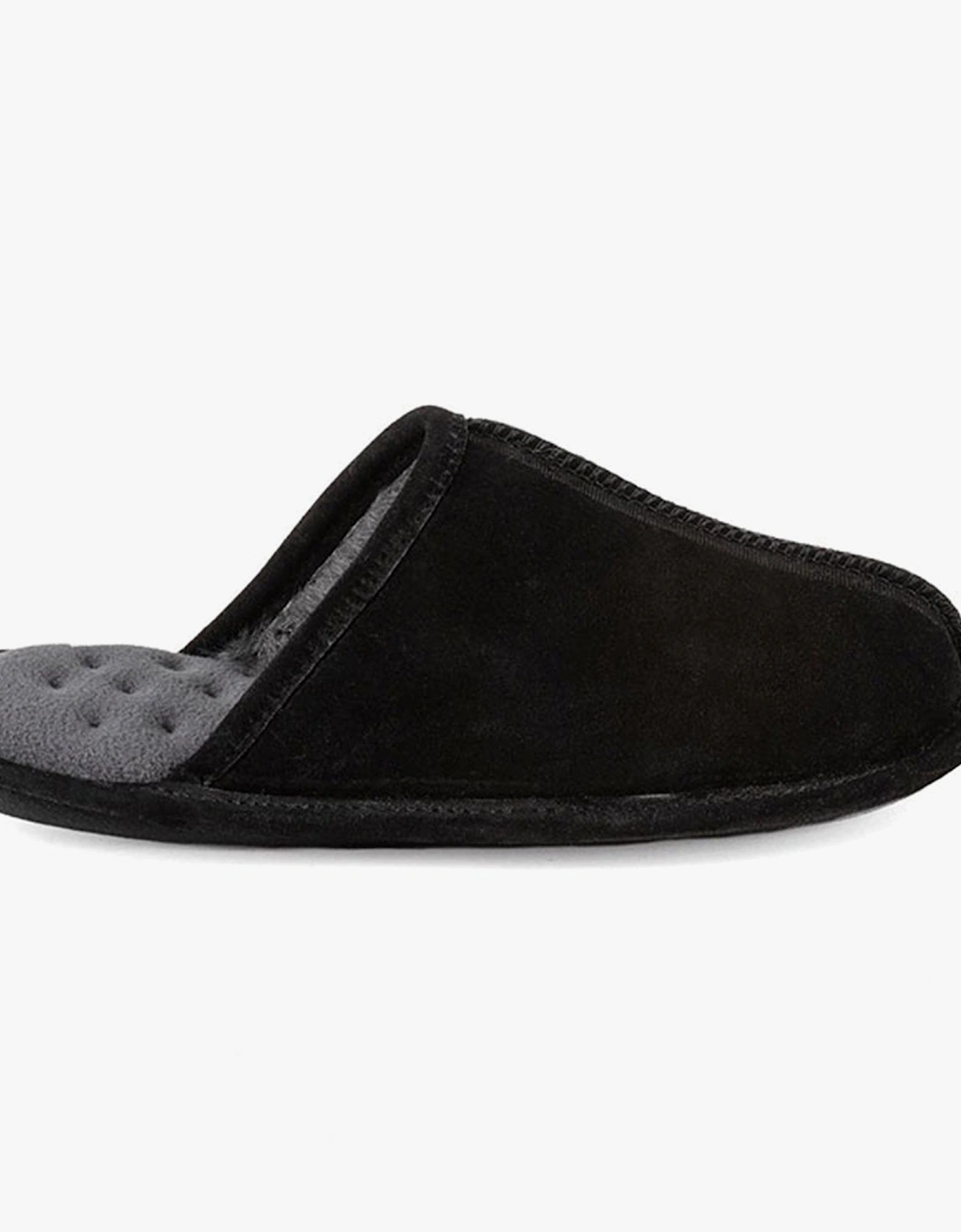 Isotoner Mens Memory Foam Mule Slippers Black, 5 of 4