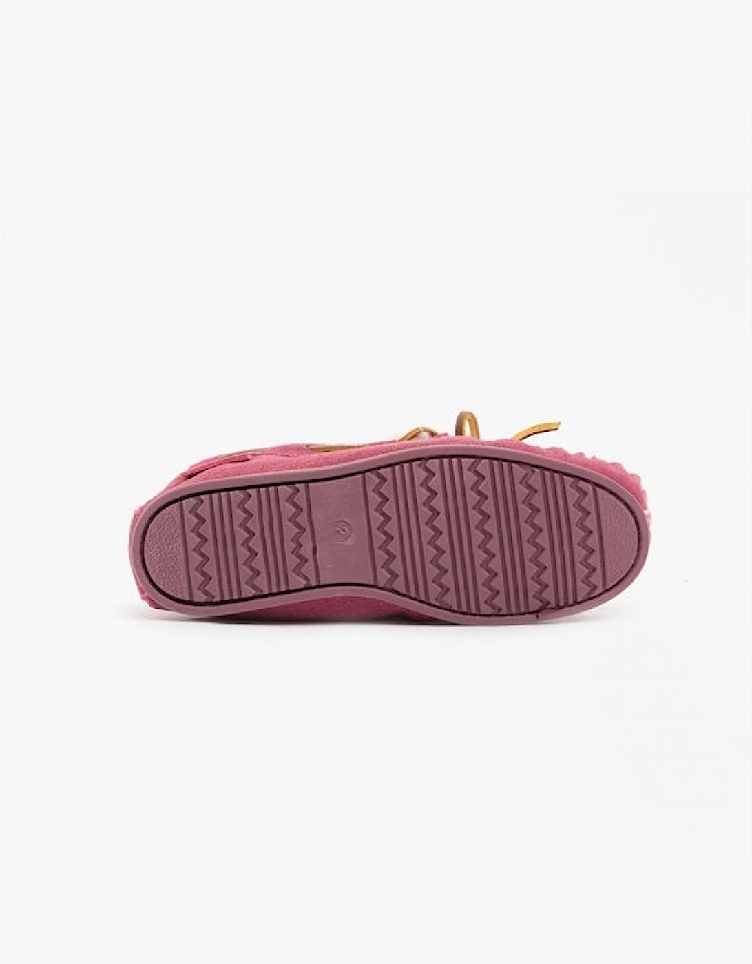 ADDISON Girls Suede Moccasin Slippers Pink