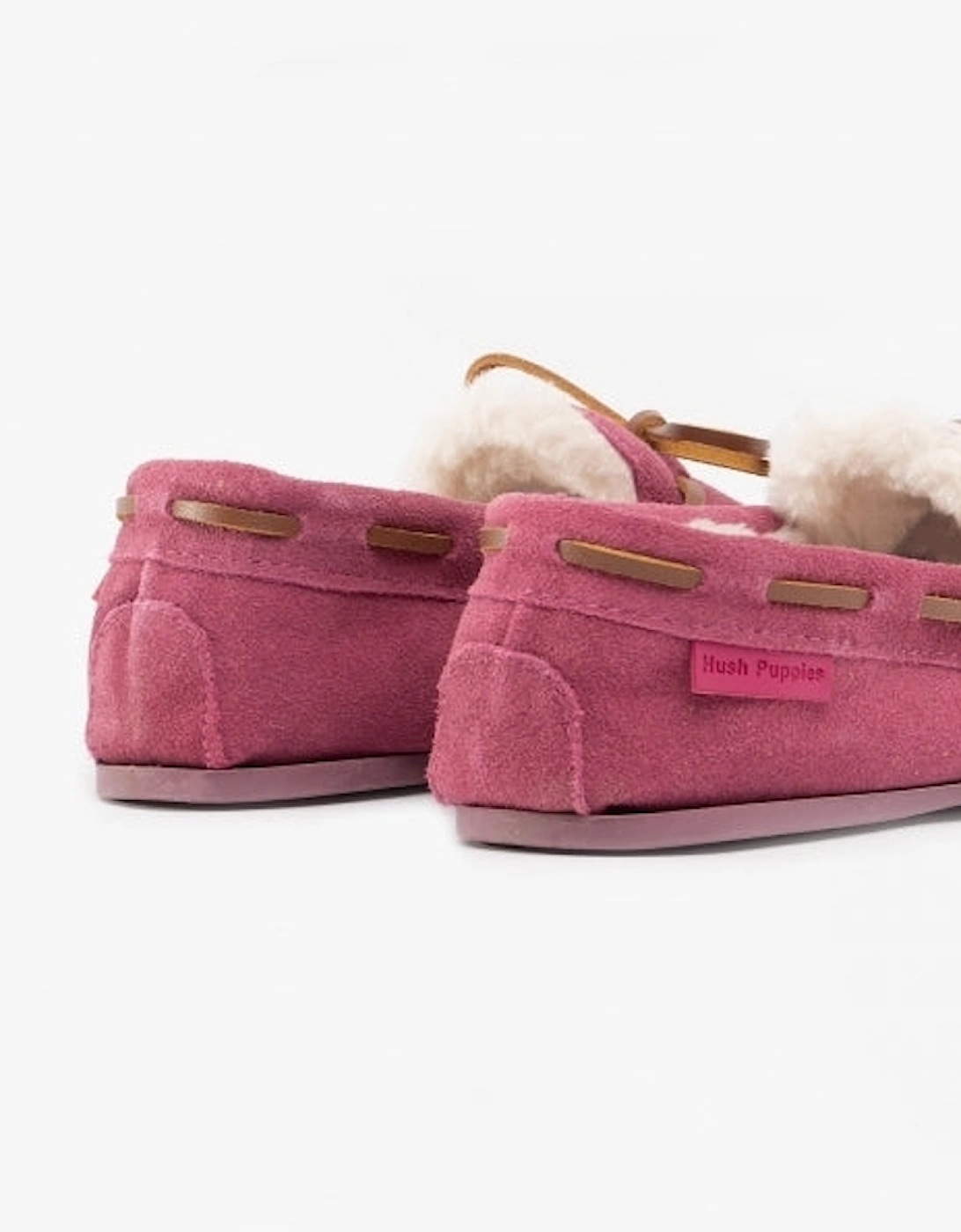 ADDISON Girls Suede Moccasin Slippers Pink