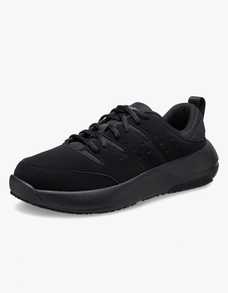 ON THE CLOCK Mens Work Trainers Triple Black