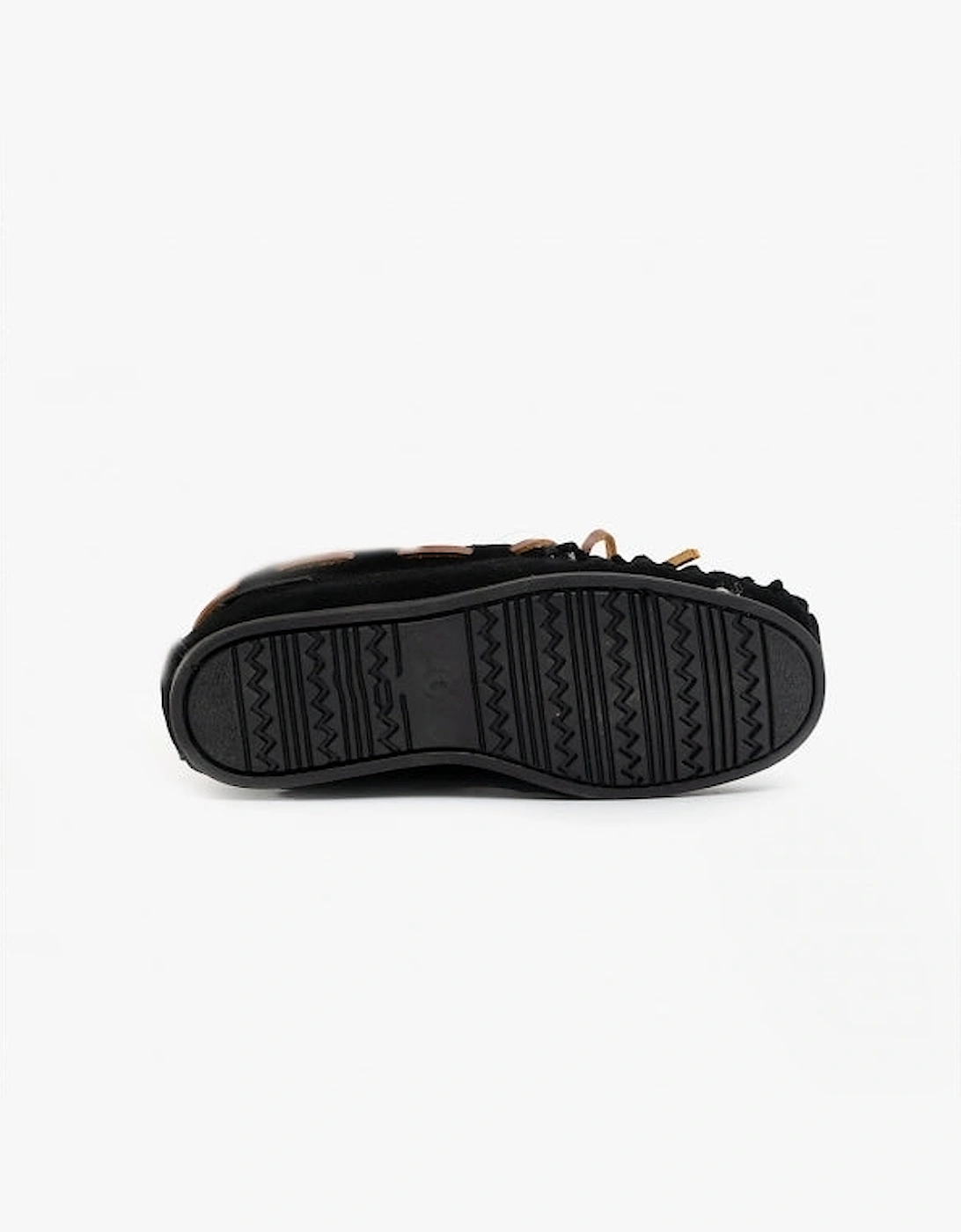 ADDISON Kids Suede Moccasin Slippers Black