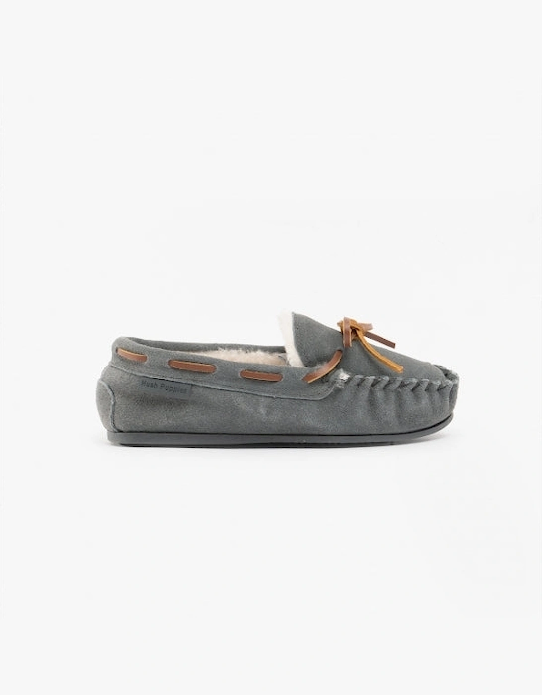 ADDISON Kids Suede Moccasin Slippers Grey