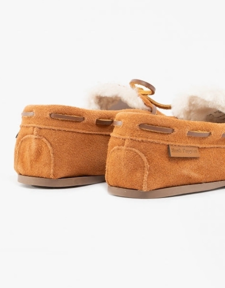 ADDISON Kids Suede Moccasin Slippers Tan