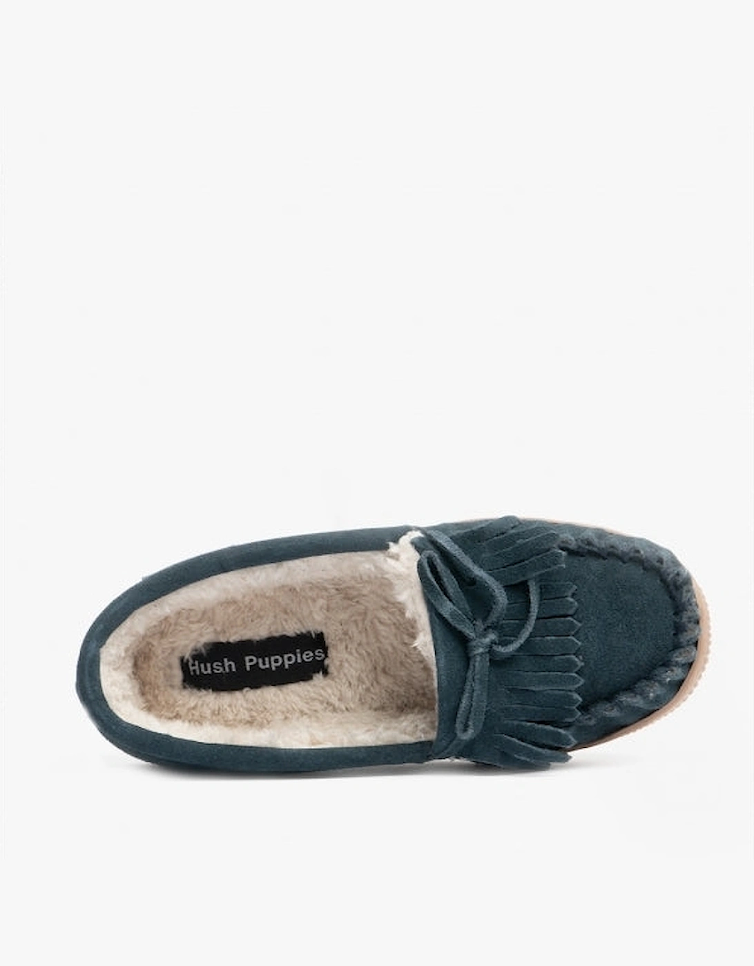 ADDY Womens Suede Moccasin Slippers Navy