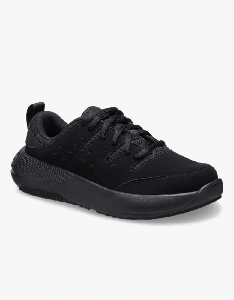 ON THE CLOCK Womens Work Trainers Triple Black