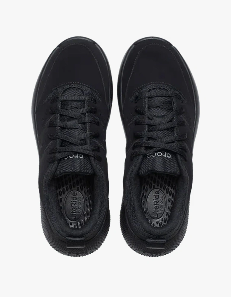 ON THE CLOCK Womens Work Trainers Triple Black