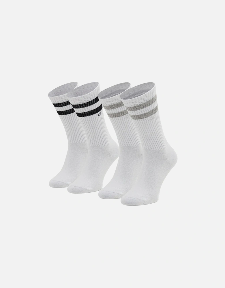 2 Pack Mens Crew Trainer Socks White