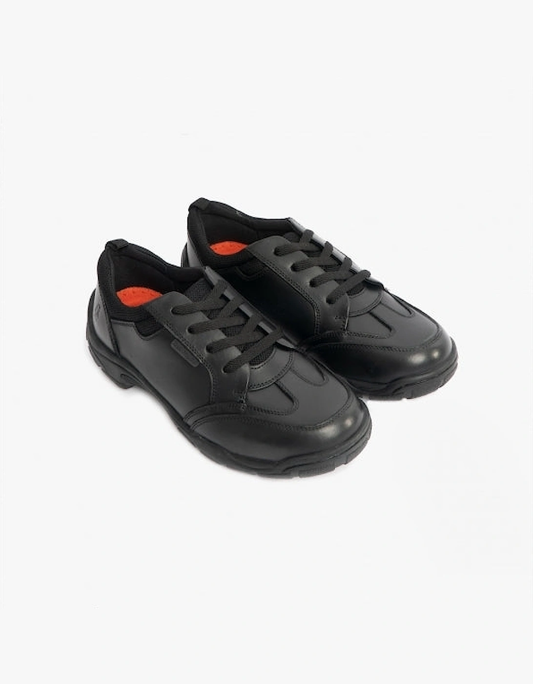 ALVIN SNR Boys Leather Trainers Black