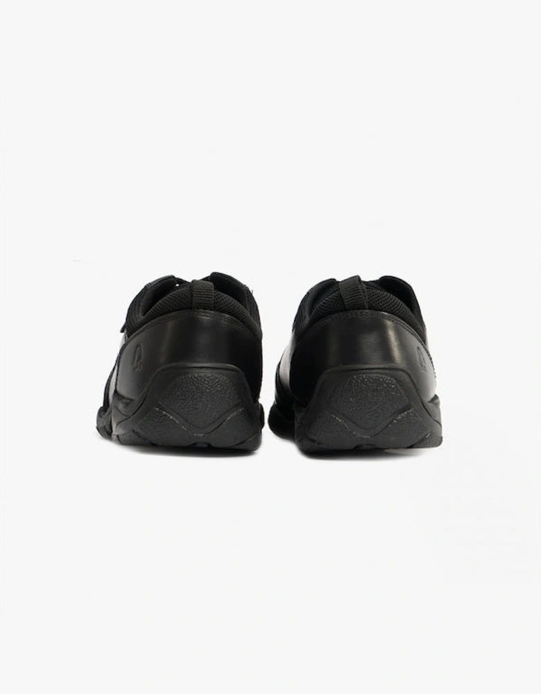 ALVIN SNR Boys Leather Trainers Black