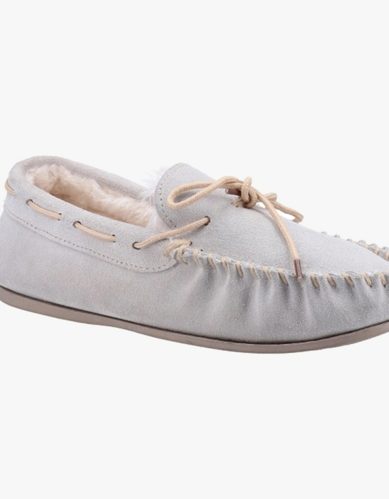 ALLIE Womens Suede Slippers Grey