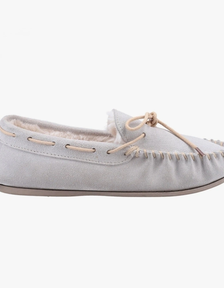 ALLIE Womens Suede Slippers Grey