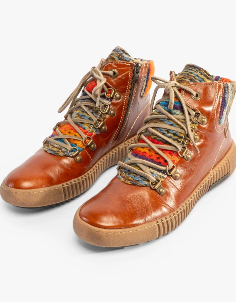 MAREN Womens Boots Brandy/Multi