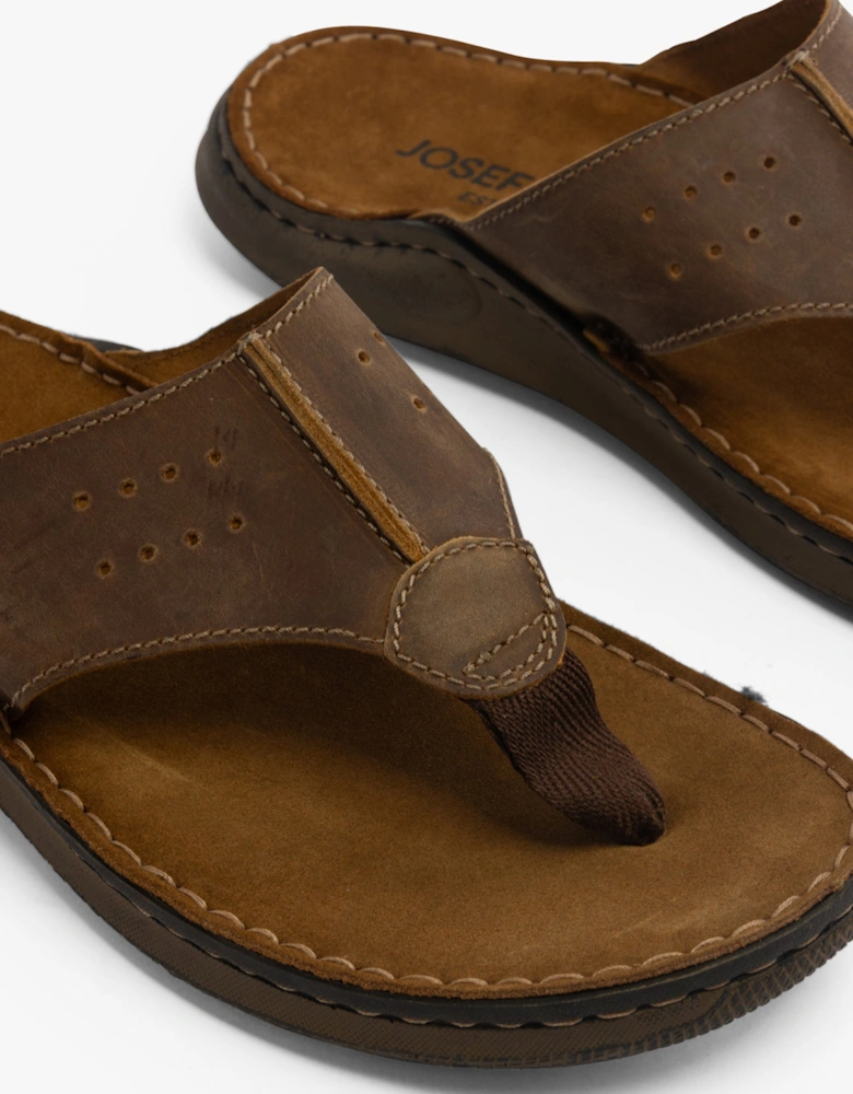 MAVERICK 05 Mens Toe-Post Sandals Chestnut