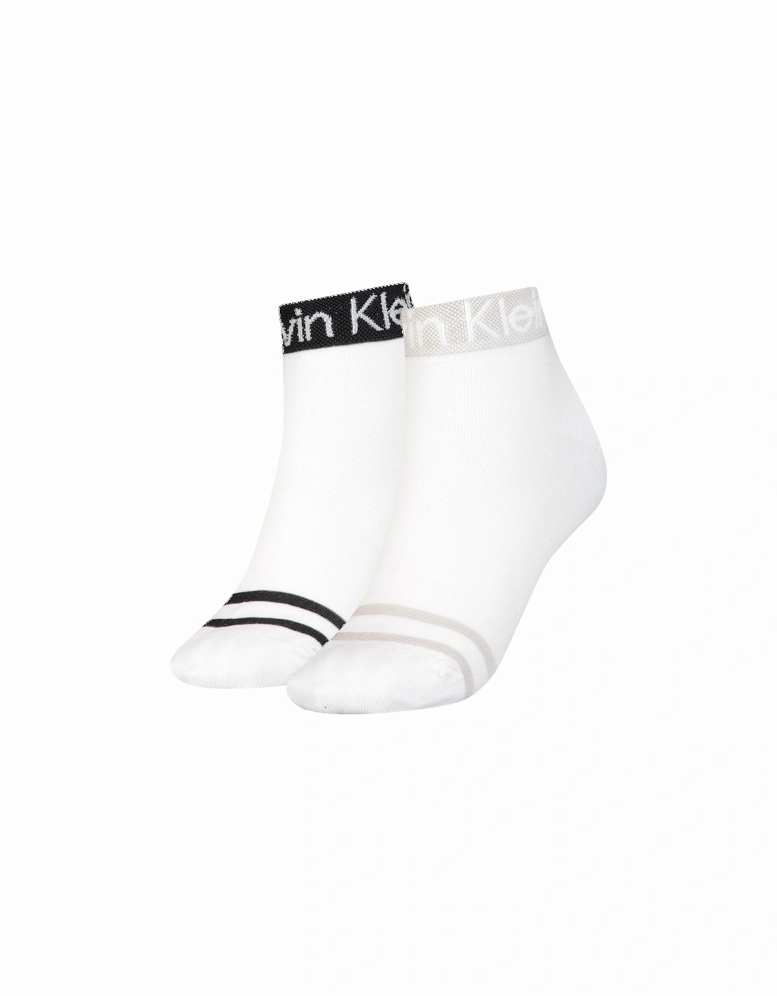 2 Pack Womens Ankle Trainer Socks White, 3 of 2