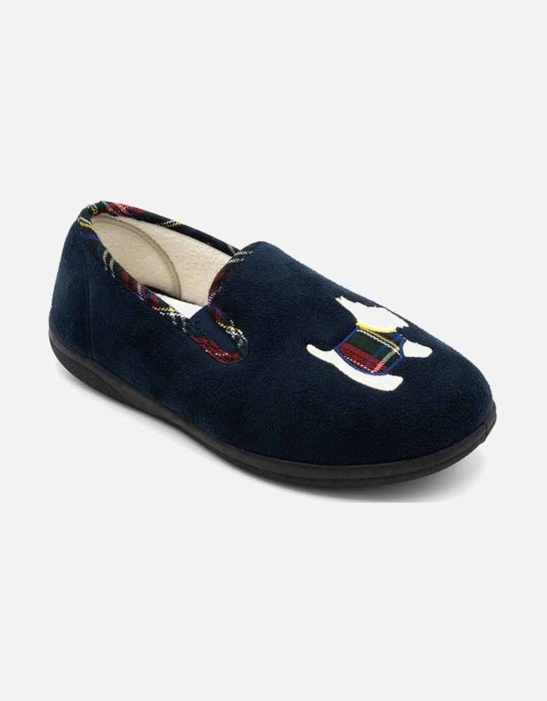 DANDIE Womens (EE/EEE Fit) Full Slippers Navy