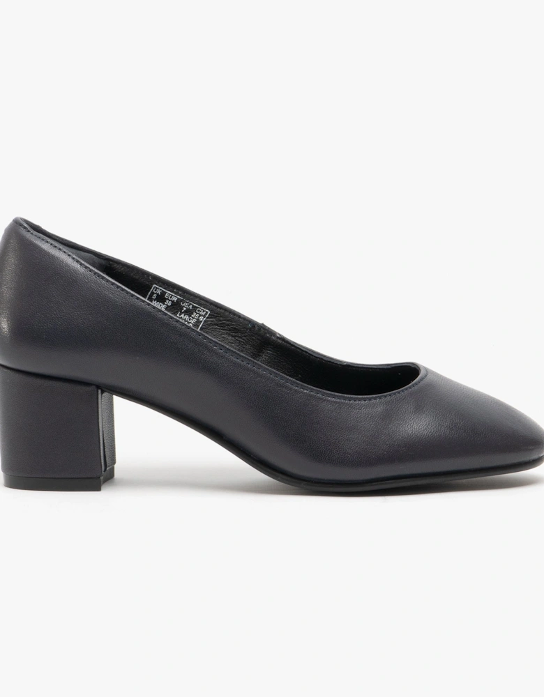 ANNA Womens Leather Court Shoes Navy