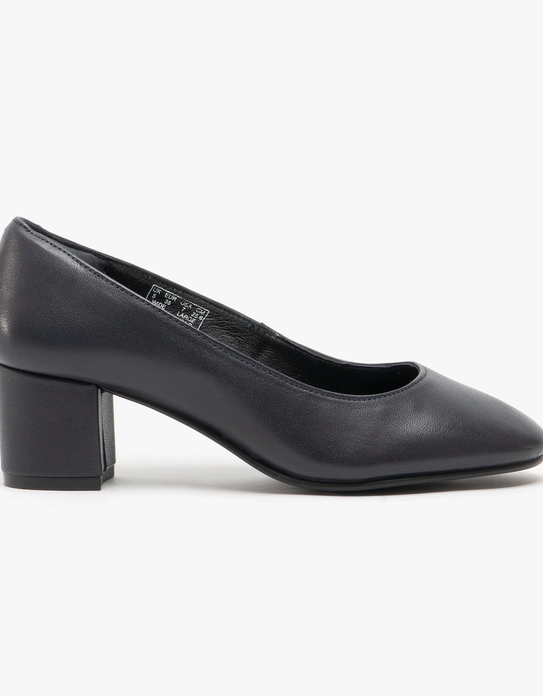 ANNA Womens Leather Court Shoes Navy, 7 of 6