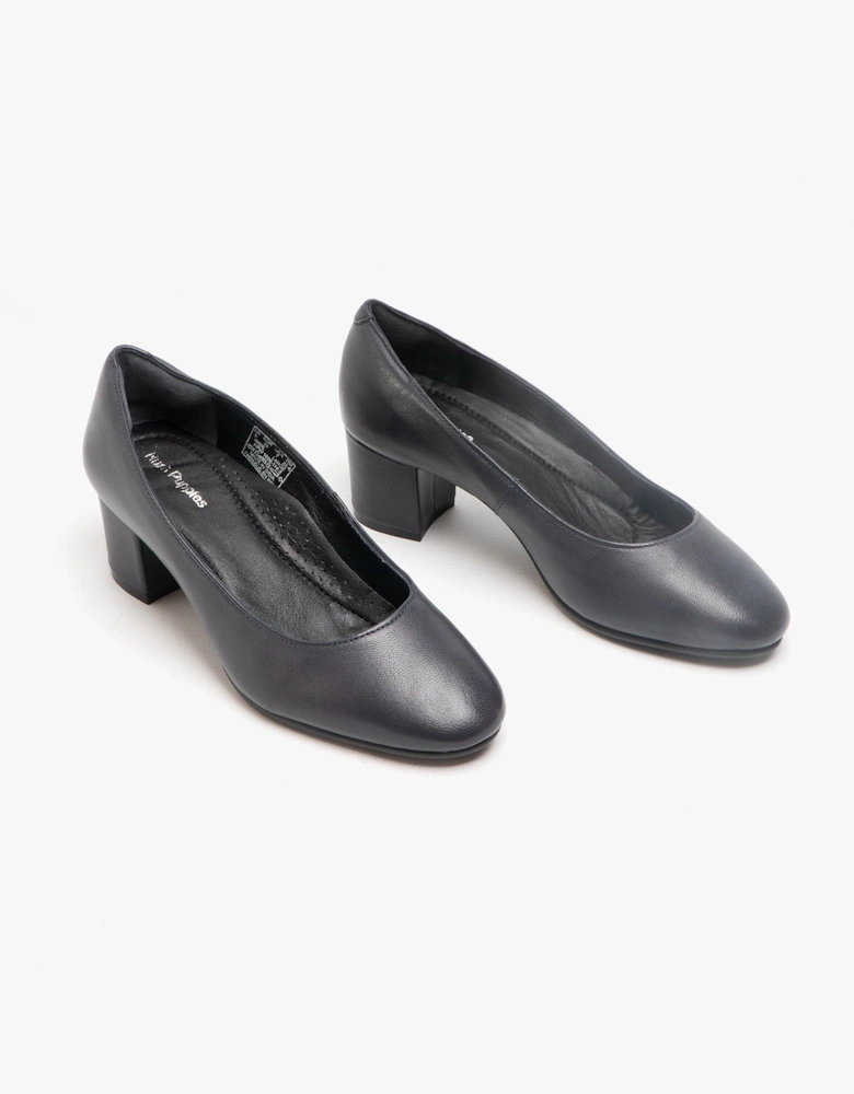 ANNA Womens Leather Court Shoes Navy